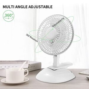 BREEZE LIVING 6 inch Desk Fan, Table Fan Small Electric Clip On Fan with Adjustable Tilt 2 Speed Setting Portable for Home/Office/Bedroom