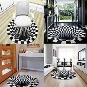 XYYYDS 3D Carpet Bottomless Hole Optical Illusion Area Rug,Carpet Floor Door Mat Anti-Slip for Living Room Bedroom Office Dining Room Carpet Home Floor Mat (B,60 * 60cm)