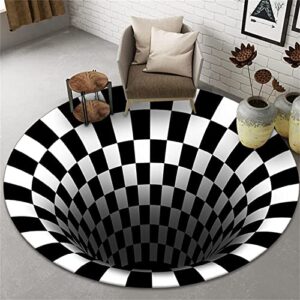 XYYYDS 3D Carpet Bottomless Hole Optical Illusion Area Rug,Carpet Floor Door Mat Anti-Slip for Living Room Bedroom Office Dining Room Carpet Home Floor Mat (B,60 * 60cm)