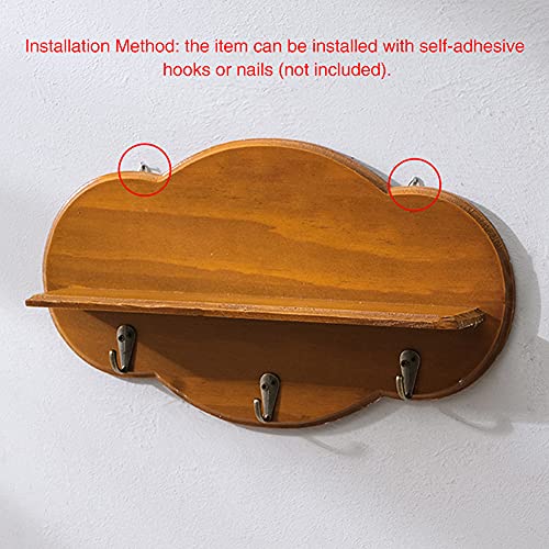 Childs Bedroom Modern Wall Floating Mount Shelf, Upgrade Cute Cloud Shaped Coat Peg Hooks Home Nursery Bedroom Decor, Home Ornament Storage Hold Rack(White)