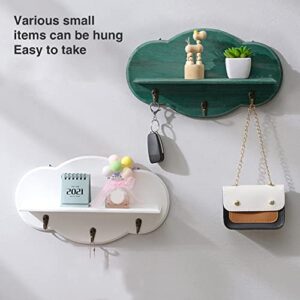 Childs Bedroom Modern Wall Floating Mount Shelf, Upgrade Cute Cloud Shaped Coat Peg Hooks Home Nursery Bedroom Decor, Home Ornament Storage Hold Rack(White)