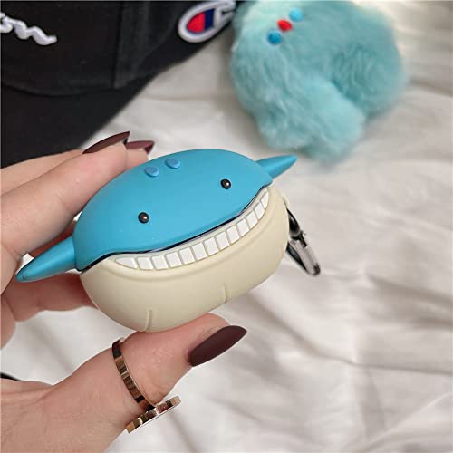 HENJI Earphone Case for Samsung Galaxy Buds 2 & Buds Live & Buds Pro, Soft Silicone 3D Cute Cartoon Character Kawaii Fashion Cover Animal Design (Whale)