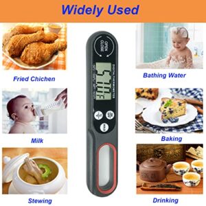 Wotermly Digital Kitchen Meat Thermometer with Backlight LCD and Foldable Long Probe, Instant Read Food Cooking Thermometer Use for Grill,Liquid, BBQ, Baking and Candy