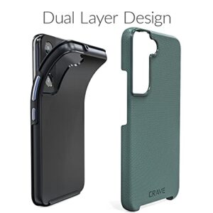 Crave Dual Guard for Samsung Galaxy S22 5G Case, Shockproof Protection Dual Layer - Forest Green