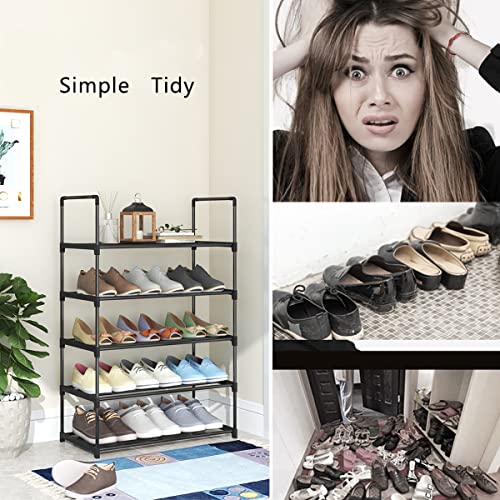 YSSPORT 6 Tiers Shoe Rack for Closet, Free Standing Shoe Rack Space Saving Shoes Storage Shelf, Stackable Shoe Shelf for 24 pairs Space