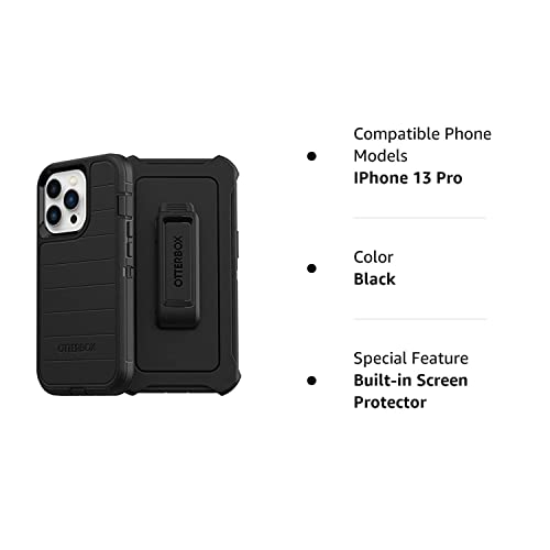 OTTERBOX Defender Pro Series SCREENLESS Edition Case for iPhone 13 Series - Non Retail Package (iPhone 13 Pro ONLY, Black)