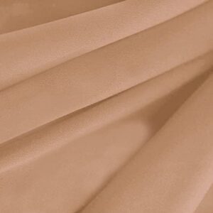 texco inc 60" wide solid interlock lining 100% polyester knit 2 way stretch/apparel, home/diy fabric, party decoration, beige 136 3 yards