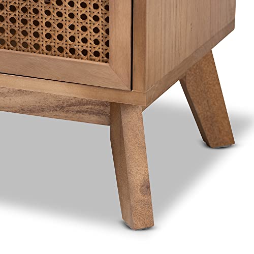 Baxton Studio Baden End Table, Natural Brown/Walnut Brown