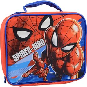 Marvel Shop Spiderman Lunch Box Set - Bundle with Spiderman Drawstring Bag, Spiderman Water Bottle, More