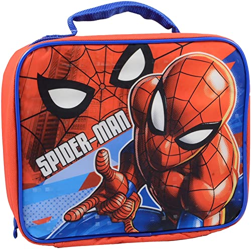 Marvel Shop Spiderman Lunch Box Set - Bundle with Spiderman Drawstring Bag, Spiderman Water Bottle, More