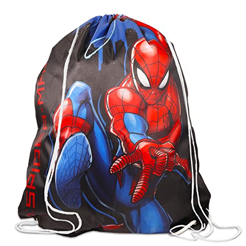 Marvel Shop Spiderman Lunch Box Set - Bundle with Spiderman Drawstring Bag, Spiderman Water Bottle, More