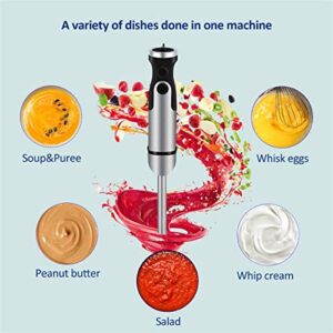 TRACONN Immersion Hand Blender Multi-Purpose 220V 4 IN 1 Blender Heavy Duty Copper Motor Stainless Steel Finish Includes Whisk Attachment, Chopper and Smoothies Cup (HB3302 EU Plug)