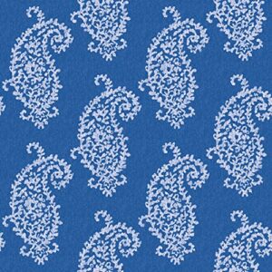 stitch & sparkles 100% cotton duck 45" width paisley provence blue color sewing fabric by the yard