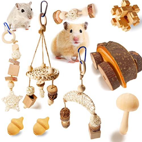 Wepets Hamster Toys, for Hamster, Gerbils, Mice, Rats and Other Small Animals to Chew and Play with, Induce Them to Grind Their Teeth, Reduce Depression. (Pattern-C)