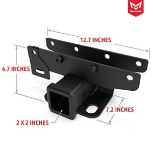 MaxMate HC2J003BMX 2-inch Hitch Receiver Compatible with 2018-2023 Jeep Wrangler JL/JLU Incl. 2020-23 Diesel engine/21-23 4xe | Not for JK Models | Protective Cover Included |Rear Tow Towing Trailer