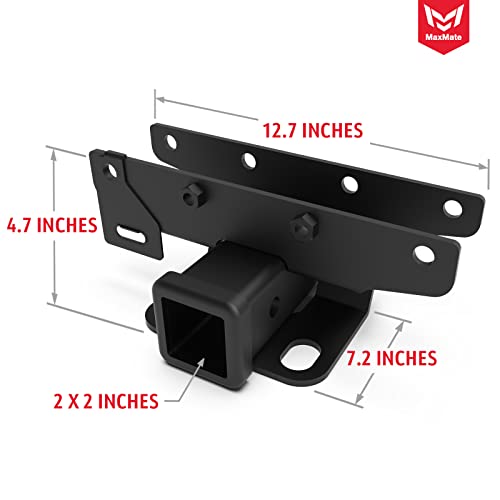 MaxMate HC2J003BMX 2-inch Hitch Receiver Compatible with 2018-2023 Jeep Wrangler JL/JLU Incl. 2020-23 Diesel engine/21-23 4xe | Not for JK Models | Protective Cover Included |Rear Tow Towing Trailer