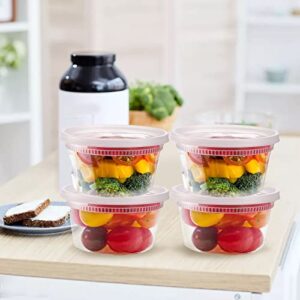 Lawei 70 Pack Plastic Deli Food Containers with Lids - 12 Oz Food Storage Containers Freezer Deli Cups for Soup, Party Supplies, Meal Prep and Portion Control