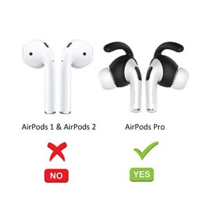 Micro Traders 3 Pairs of Silicone Ear Hooks Compatible with AirPods Pro 2019 Headphone Anti-Slip Secure Holder Protector Covers Headset Anti-Lost Accessories Black