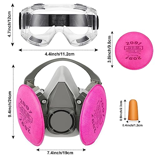 DADUMK Reusable Half Facepiece Painting Respirator, Face Cover Set Used for Paint, Dust, Chemical, Woodworking and Organic Vapor Gas