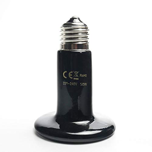 Qiningxia Pet Ceramic Heating Lamp 25W 50W 75W 100W 150W 200W IR Heat Emitter Bulb, Black