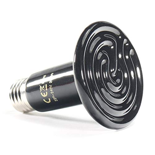 Qiningxia Pet Ceramic Heating Lamp 25W 50W 75W 100W 150W 200W IR Heat Emitter Bulb, Black