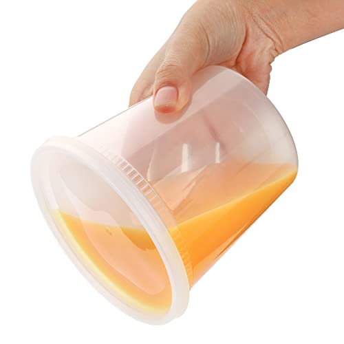 Lawei 60 Pack Plastic Deli Food Containers with Lids - 24 Oz Food Storage Containers Freezer Deli Cups for Soup, Party Supplies, Meal Prep and Portion Control