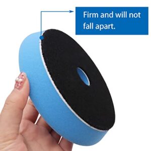 Seamaka Polishing Pads, Blue 5'' Orbital Buffer Pads Medium Buffing Sponge Pads Polishing Foam Pad for Light Cut & Polishing Pad, Final Cutting, Polishing Or Glazing Clear Coat Surfaces O-012-B