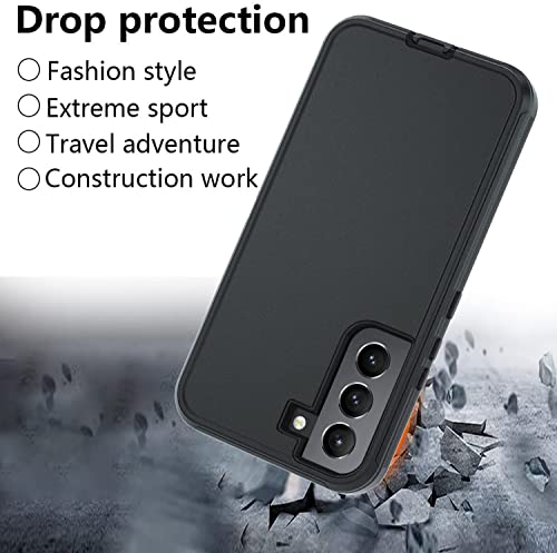 NUFR Galaxy S22 5G case,Samsung S22 Heavy Duty case,[Military Grade Protective ],[Shockproof] [Dropproof] [Dust-Proof], Compatible with Samsung Galaxy S22 5G (Black)