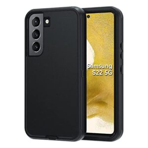 NUFR Galaxy S22 5G case,Samsung S22 Heavy Duty case,[Military Grade Protective ],[Shockproof] [Dropproof] [Dust-Proof], Compatible with Samsung Galaxy S22 5G (Black)