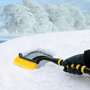 Fekey&JF 25" Snow Brush with Ice Scraper for Car, Detachable Scraper Snow Cleaner for Car Windshield with Foam Grip, No Scratches to Car, Snow & Ice Removal Tool for Cars, SUVs, Trucks