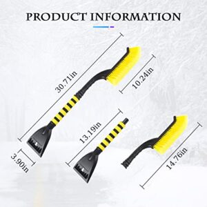 Fekey&JF 25" Snow Brush with Ice Scraper for Car, Detachable Scraper Snow Cleaner for Car Windshield with Foam Grip, No Scratches to Car, Snow & Ice Removal Tool for Cars, SUVs, Trucks