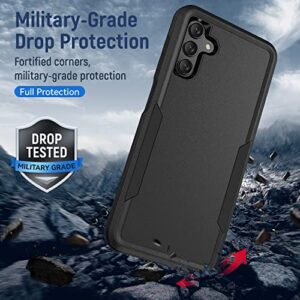 Warsia for Galaxy A13 5G Case, Samsung Case with Screen Protector,Heavy-Duty Tough Rugged Shockproof Protective Phone, Black