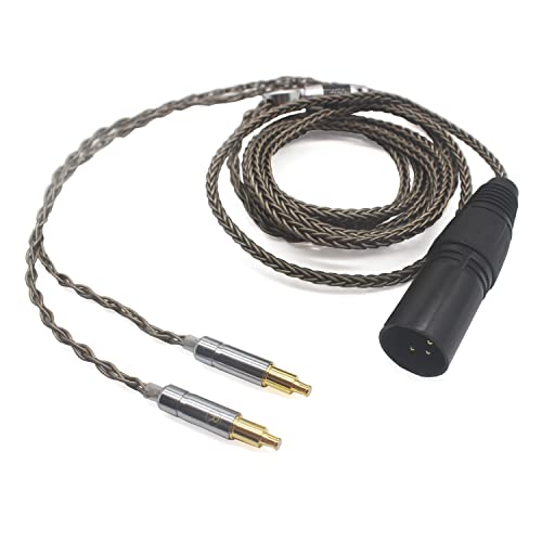 Youkamoo 4 Pin XLR Balanced 8 Core Silver Plated Braided Headphone Replacement Upgrade Cable for Audio-Technica ATH-MSR7b SR9 ATH-ESW990H ES770H ATH-ADX5000 AP2000 A2DC