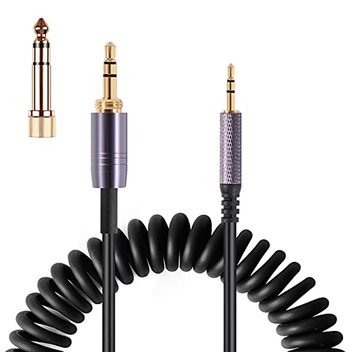 FAAEAL QC35 Coiled Audio Cable Replacement for Bose QC45(QuietComfort 45) NC700,AKG Y55BT Y55 Headphones, 2.5mm to 3.5mm(1/8”) Extension Aux Cord with 6.35mm (1/4") Adapter 14ft