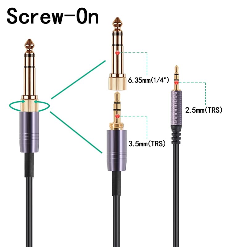 FAAEAL QC35 Coiled Audio Cable Replacement for Bose QC45(QuietComfort 45) NC700,AKG Y55BT Y55 Headphones, 2.5mm to 3.5mm(1/8”) Extension Aux Cord with 6.35mm (1/4") Adapter 14ft