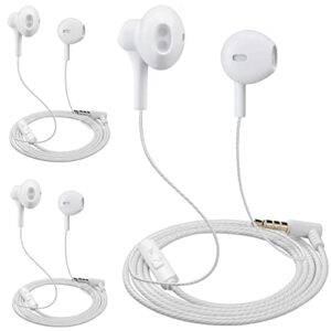 empsun wired earbuds 3pack earphones with microphone in ear headphone with 3.5mm plug compatible with all smartphons tablets ipod ipad mp3 player (white)
