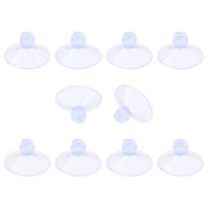 qjaiune 10 pack glass table suction cups 18mm rubber suction cup hangers without hooks, anti-collision suction cups transparent suckers, clear plastic suction cups desk suction pads for furniture