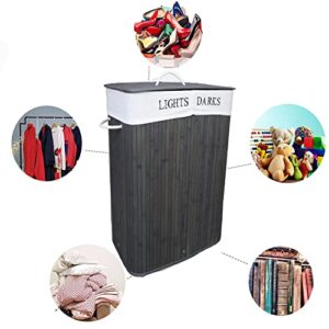 Large Laundry Hamper,Clothes Hamper with 2 Removable Liner Bags,X-Large Laundry Basket Collapsible Laundry Hamper,Grey