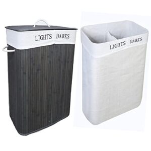 large laundry hamper,clothes hamper with 2 removable liner bags,x-large laundry basket collapsible laundry hamper,grey