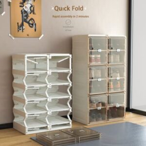 Benitaku Shoe Storage Organizer - Foldable Cabinet with Doors - Durable and Stable Storage Boxes - Stackable Shoe Rack Organizer for Home - Easy Installation- 20 layers