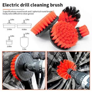 VEHIMACH 19Pcs Car Cleaning Tools Kit, Auto Detailing Brush Set with Car Drill Brush Set,Car Wheel Cleaning Brush Kit for Cleaning Wheels, Dashboard, Interior, Exterior, Leather, Air Vents, Emblems