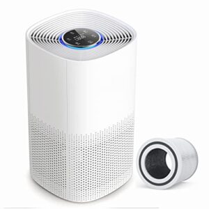 air purifiers with h13 hepa air filter, air purifier for large room up to 430 ft², pollen smoke allergen pet dander hair dust air cleaner, cadr 400 m³/h, auto mode, timer, air quality sensor, ap005