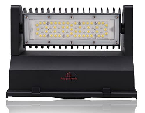 RuggedGrade 5,600 Lumen - 40 Watt Rotate III Series LED Wall Pack - 5000K - High Efficiency 140 Lumen to watt - Black Color - with Photocell