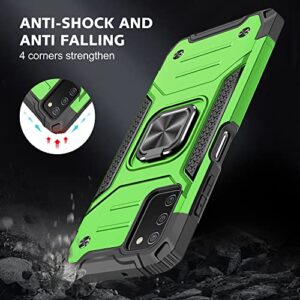 HNHYGETE Samsung Galaxy A03s Case, Samsung A03s Case, with HD Screen Protector, 360°Military Grade Rotatable Kickstand (Heavy Duty) Shockproof Protective Cases for Samsung Galaxy A03s (Green)