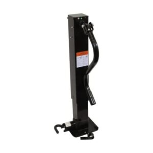 partspro+plus ram 12,000-lbs side wind front pin drop leg spring return trailer jack with handle and mounting hardwar
