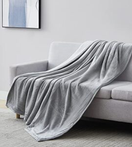 southshore fine living, inc. oversized throw blanket for bed and couch, reversible throw sherpa blankets cozy warm microfleece throw blanket for winter (50 x 70) throw blankets steel grey color