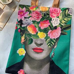 MistWorld Famous Mexican female painter bag canvas bag reusable shopping bag, shoulder bag tote bag with inner pocket