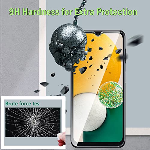 Jeywiry 3 Pack Screen Protector Compatible for Samsung Galaxy A13 4G / 5G / LTE with 3 Pack Camera Lens Protector, Ultra HD Tempered Glass, 9H Hardness, Anti-Scratch, Easy Installation - Case Friendly
