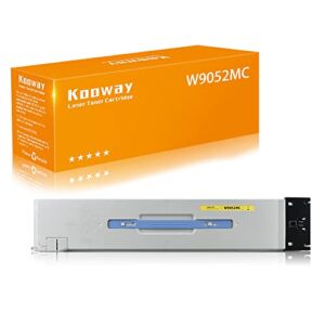kooway remanufactured w9050 w9052mc toner cartridges replacement for hp mfp e87640 e87650 e87660-52000 pages (w9052 yellow 1 pack)