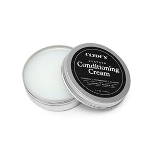 clyde's™ leather conditioning cream | all natural, non toxic formula | restore & repair sofas, car seats, shoes and more